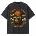 Vintage Washed Texas State Of Mind Heavyweight Graphic Tee in Vintage Washed Heavyweight T-Shirt, Washed Black