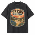 Vintage Washed Texas Wide Open Heavyweight Graphic Tee in Vintage Washed Heavyweight T-Shirt, Washed Black