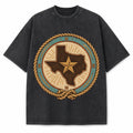 Vintage Washed Texas Western Lone Star Badge Heavyweight Graphic Tee in Vintage Washed Heavyweight T-Shirt, Washed Black