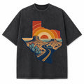 Vintage Washed Texas Retro Desert Roadtrip Heavyweight Graphic Tee in Vintage Washed Heavyweight T-Shirt, Washed Black
