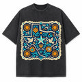 Vintage Washed Texas Tejano Cut Paper Ornament Heavyweight Graphic Tee in Vintage Washed Heavyweight T-Shirt, Washed Black