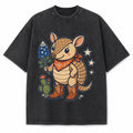 Vintage Washed Texas Kawaii Boot Armadillo Heavyweight Graphic Tee in Vintage Washed Heavyweight T-Shirt, Washed Black