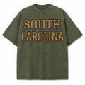 South Carolina Collegiate Letter washed vintage heavyweight T-shirt in Military Green