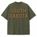 South Dakota Collegiate Letter washed vintage heavyweight T-shirt in Military Green