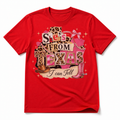 She's From Texas Leopard Collage Graphic Tee & Sweatshirt — 100% Cotton T-Shirt, Red