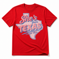 She's From Texas Retro Graphic Tee & Sweatshirt — 100% Cotton T-Shirt, Red