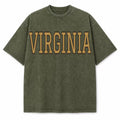 Virginia Collegiate Letter washed vintage heavyweight T-shirt in Military Green
